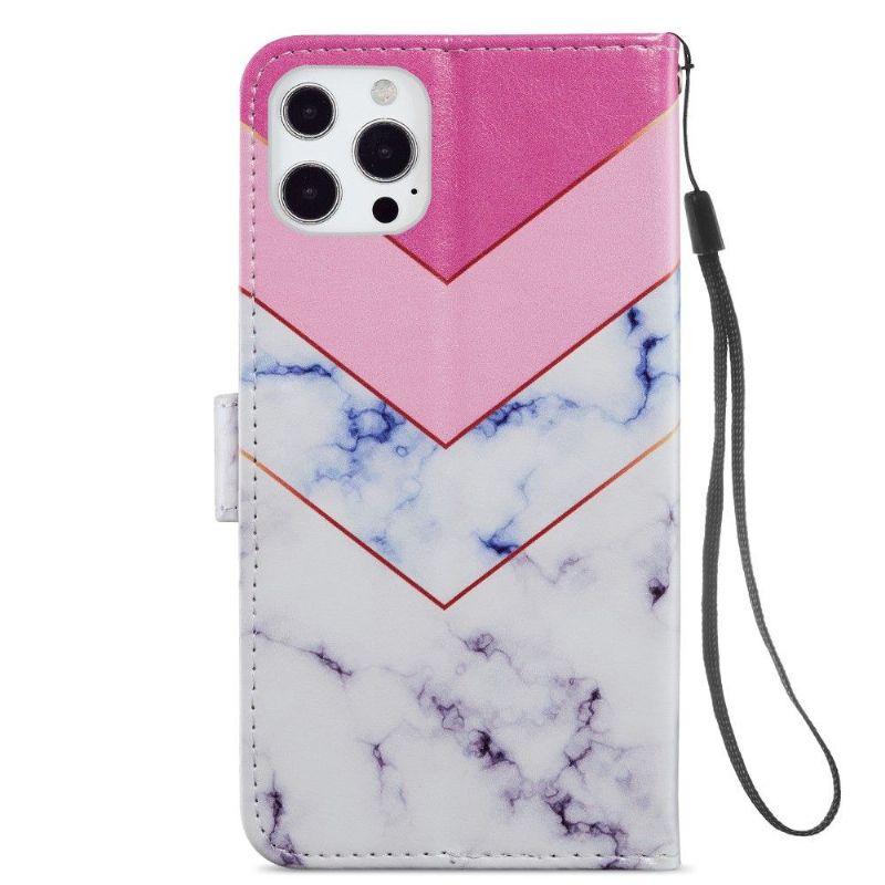 Flip Cover iPhone 13 Pro Hemming Marmorgeometri