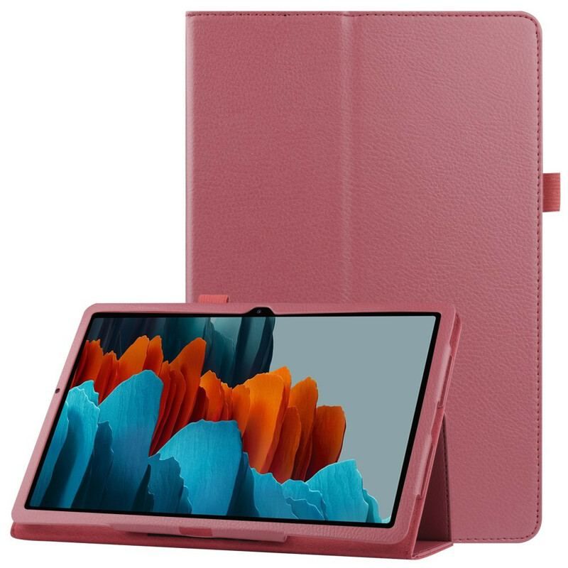 Etui Samsung Galaxy Tab S8 Plus / Tab S7 Plus Litchi Imiteret Læder