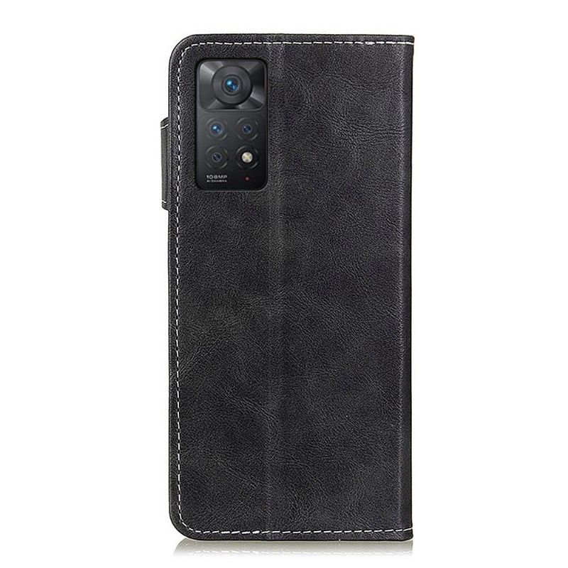 Flip Cover Xiaomi Redmi Note 11 Pro / 11 Pro 5G S Form Lædereffekt Udsatte Sømme