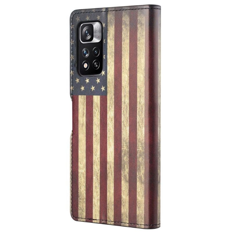 Flip Cover Xiaomi Redmi Note 11 Pro / 11 Pro 5G Vintage Amerikansk Flag