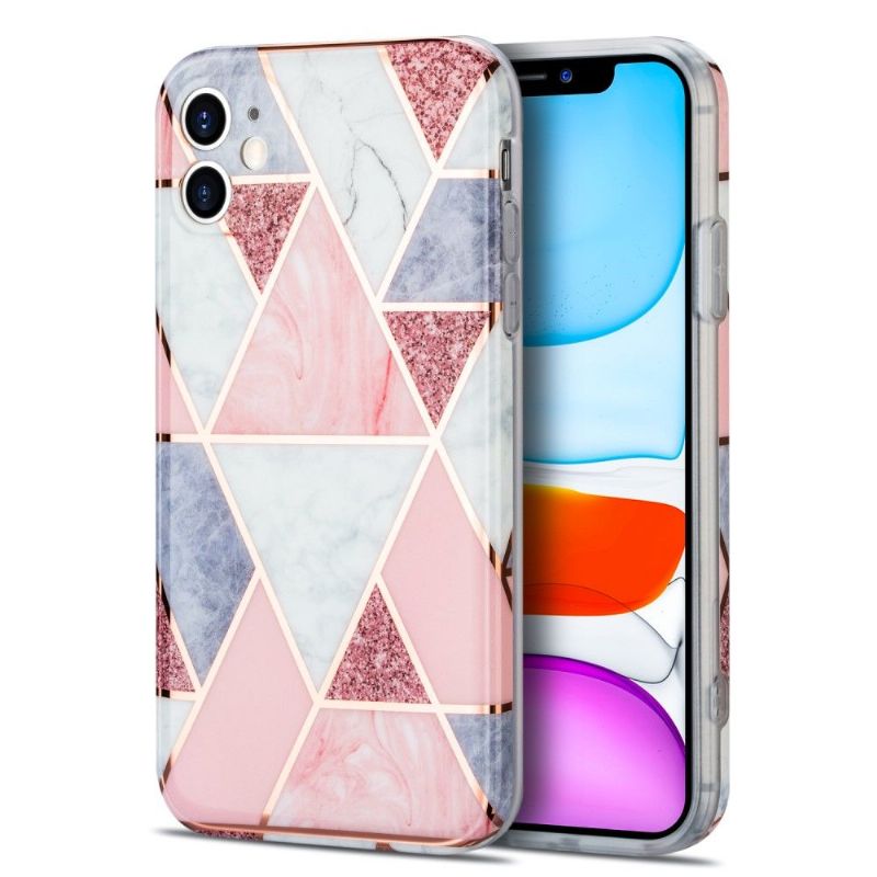 Cover iPhone 11 Fleksibel Pink Geometri