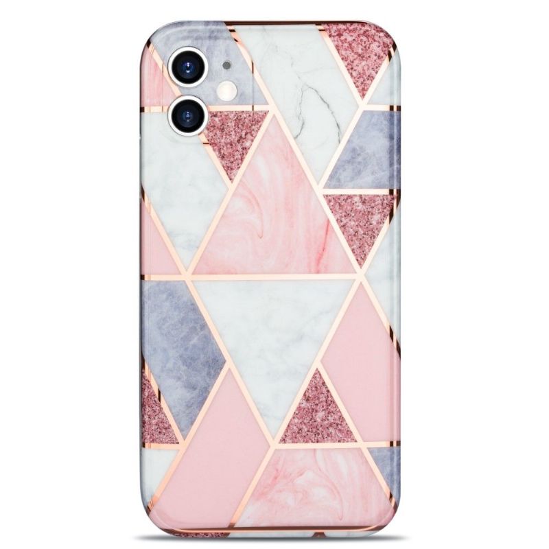 Cover iPhone 11 Fleksibel Pink Geometri