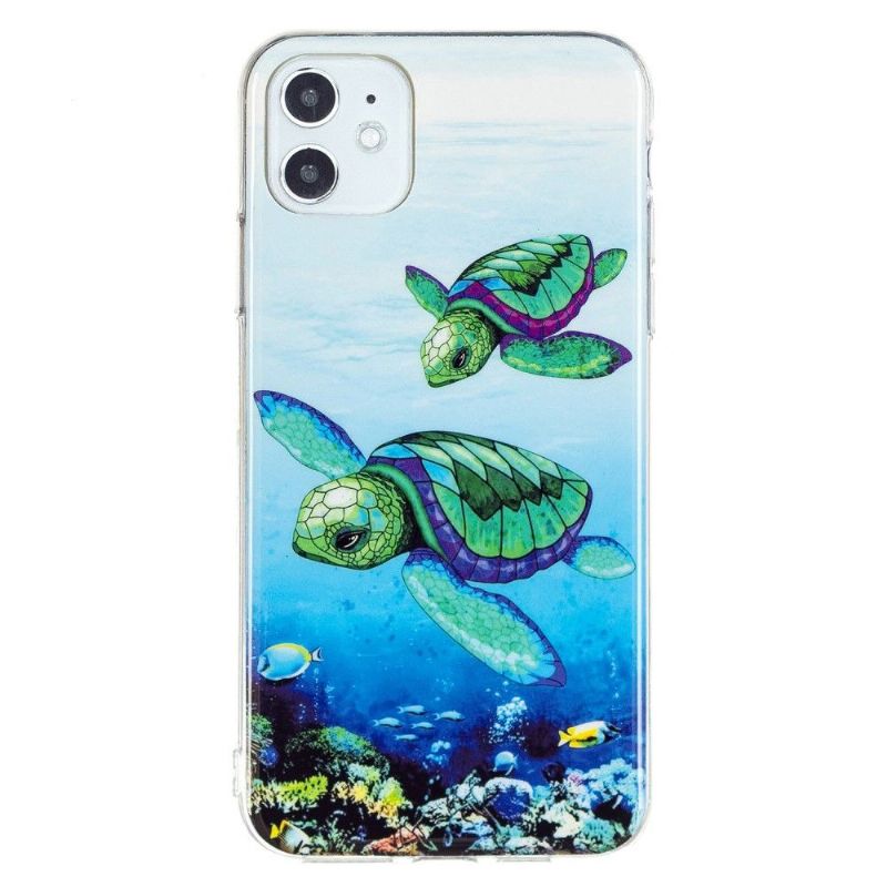 Cover iPhone 11 Fluorescerende Skildpadder