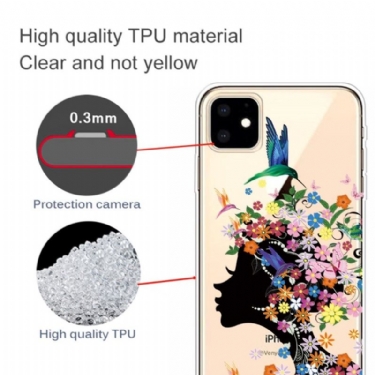 Cover iPhone 11 Gennemsigtig Kolibriblomst