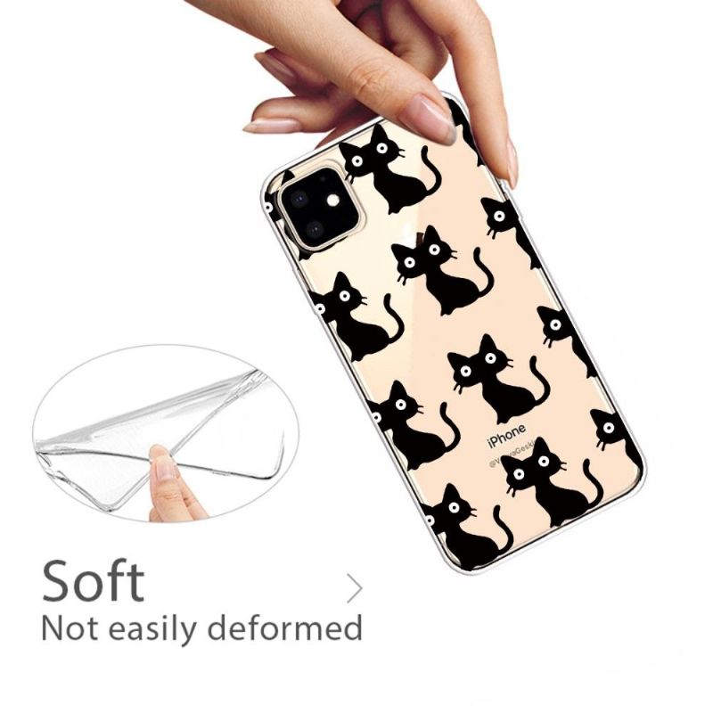 Cover iPhone 11 Gennemsigtige Sorte Katte