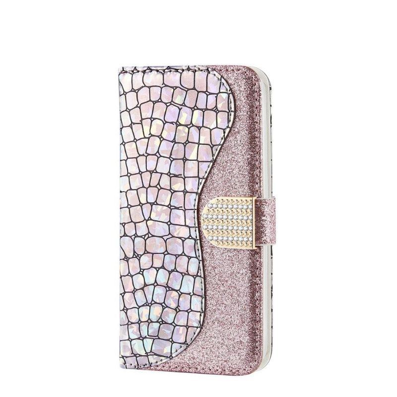 Flip Cover iPhone 11 Anti-fald Croc-effekt Glamour