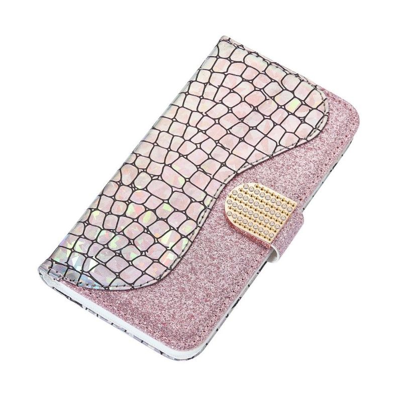 Flip Cover iPhone 11 Anti-fald Croc-effekt Glamour