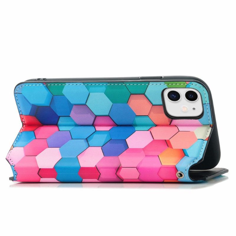 Flip Cover iPhone 11 Anti-fald Farvet Honeycomb