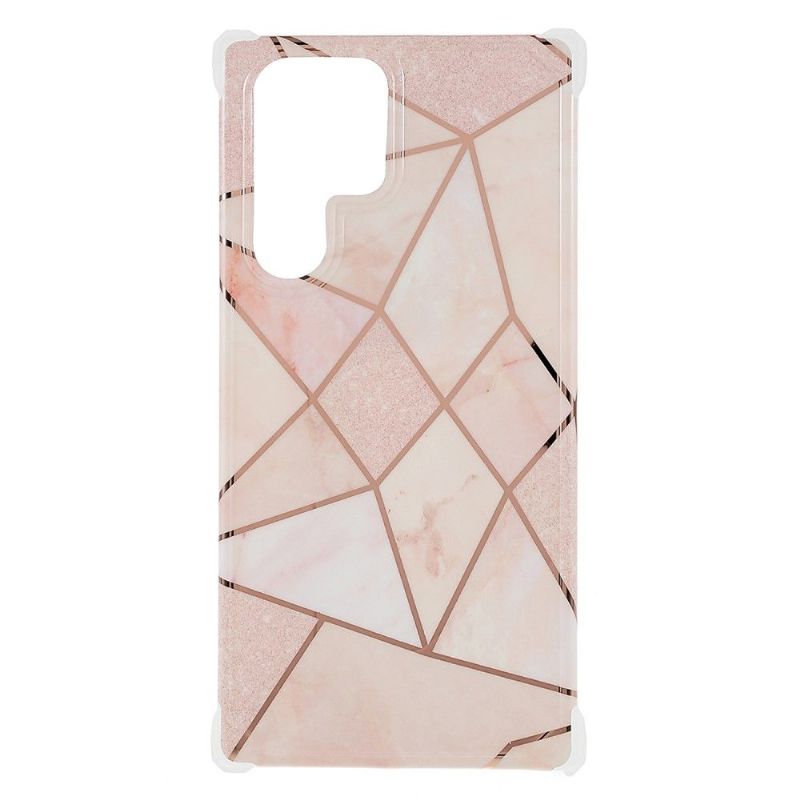 Cover Samsung Galaxy S22 Ultra 5G Hemming Geometrisk Marmor