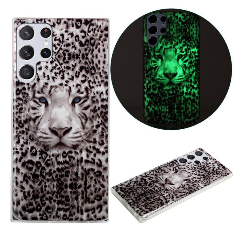 Cover Samsung Galaxy S22 Ultra 5G Hemming Lysende Sneleopard