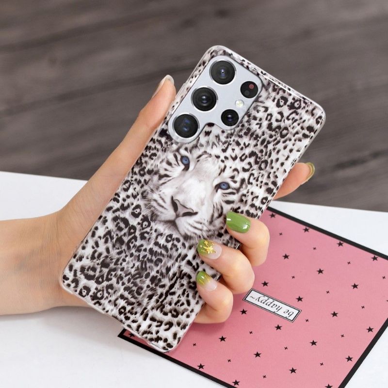 Cover Samsung Galaxy S22 Ultra 5G Hemming Lysende Sneleopard