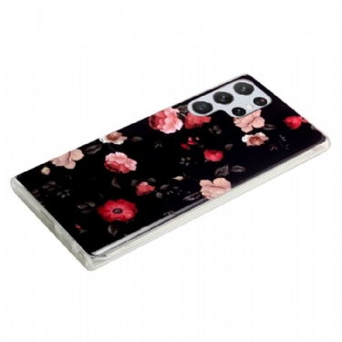 Cover Samsung Galaxy S22 Ultra 5G Lysende Blomster