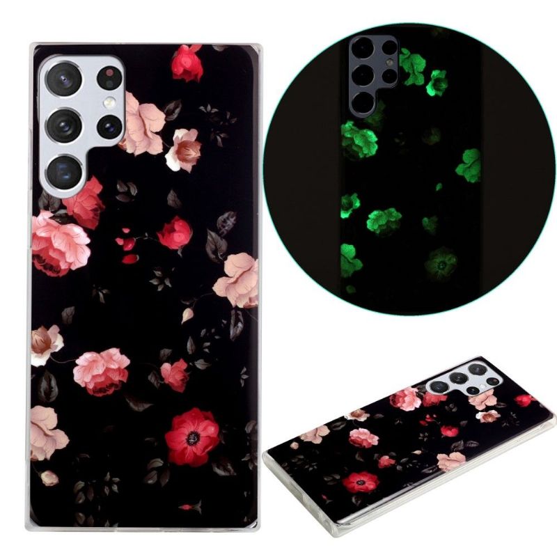 Cover Samsung Galaxy S22 Ultra 5G Lysende Blomster