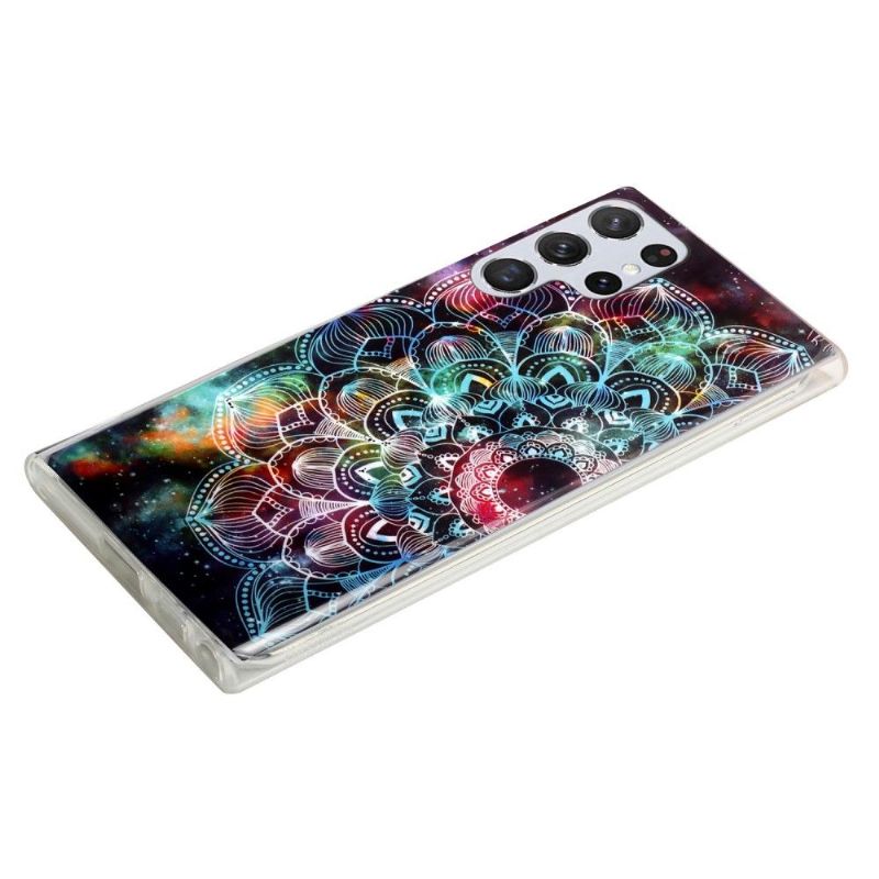 Cover Samsung Galaxy S22 Ultra 5G Lysende Farverig Mandala