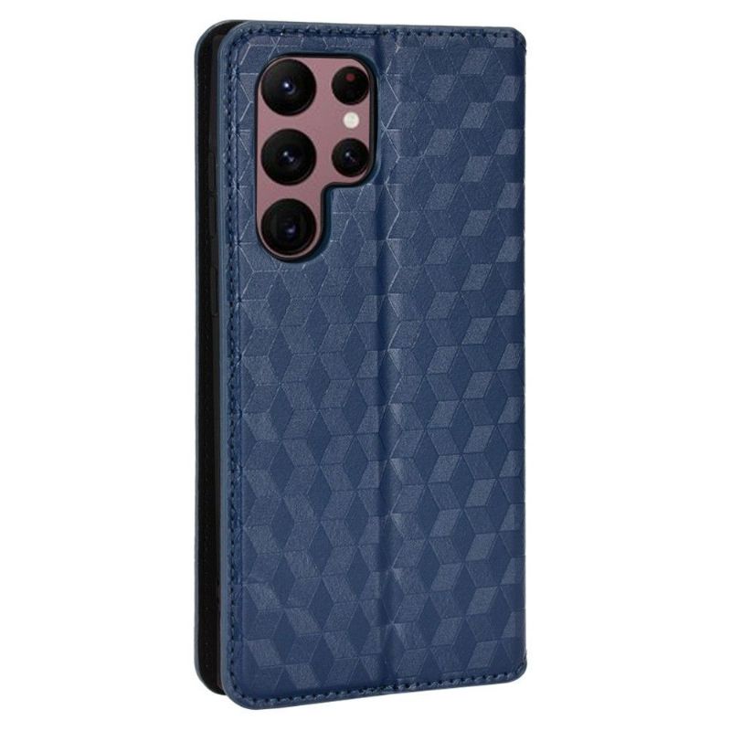 Flip Cover Samsung Galaxy S22 Ultra 5G Anti-fald Læder Cover Designgeometri