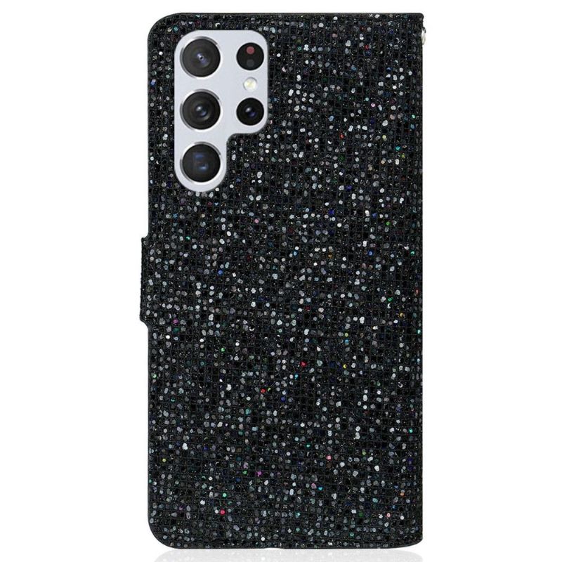 Flip Cover Samsung Galaxy S22 Ultra 5G Glitterkortholder