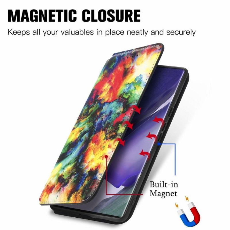 Flip Cover Samsung Galaxy S22 Ultra 5G Iriserende Sky