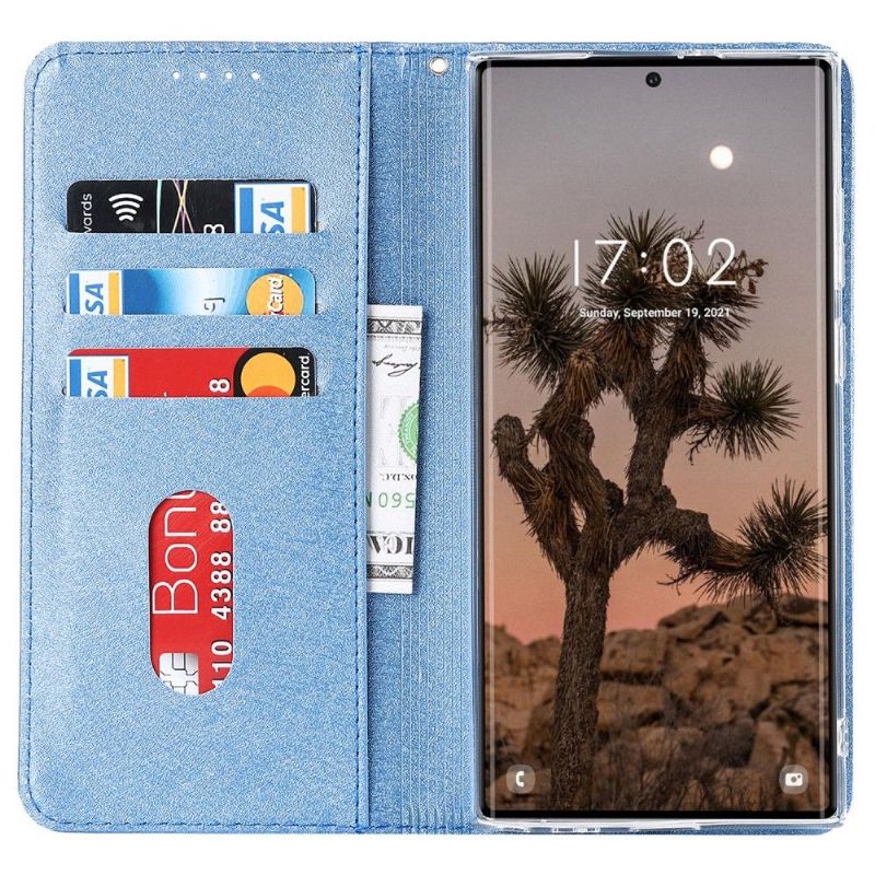 Flip Cover Samsung Galaxy S22 Ultra 5G Læder Cover Blue Moon Flap Kortholder