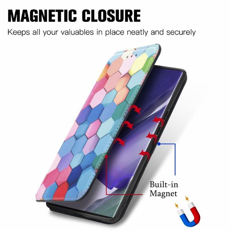 Læder Cover Samsung Galaxy S22 Ultra 5G Farvet Honeycomb