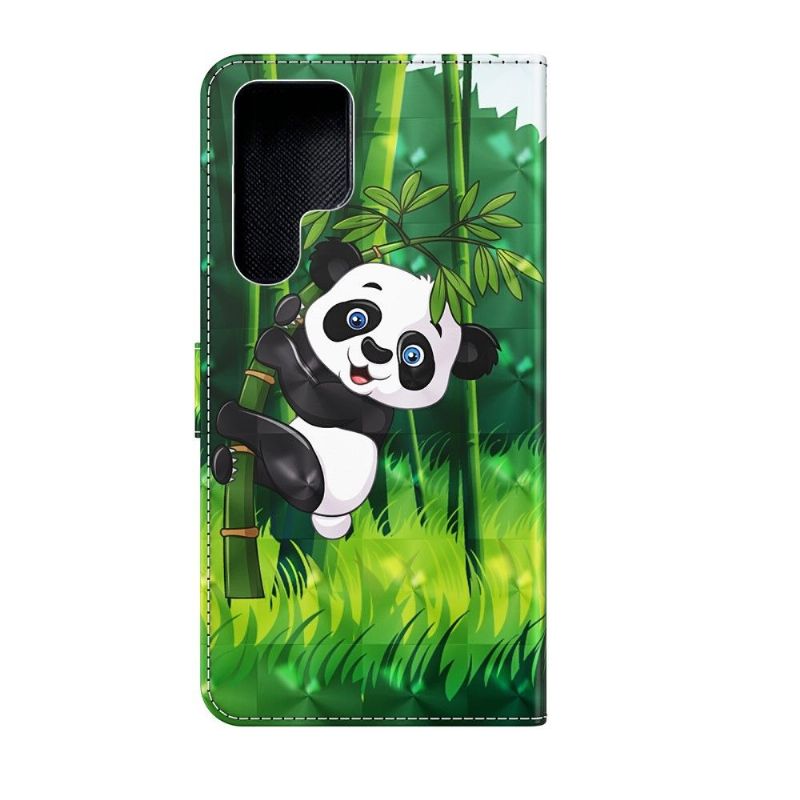 Læder Cover Samsung Galaxy S22 Ultra 5G Perched Panda