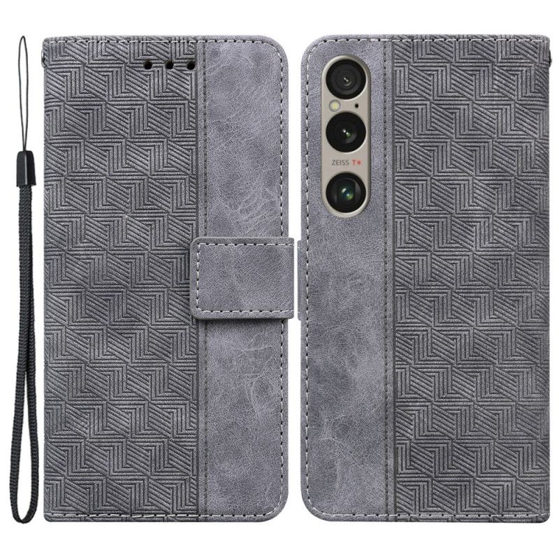 Flip Cover Sony Xperia 1 Vi Strappy Vævet Mønster