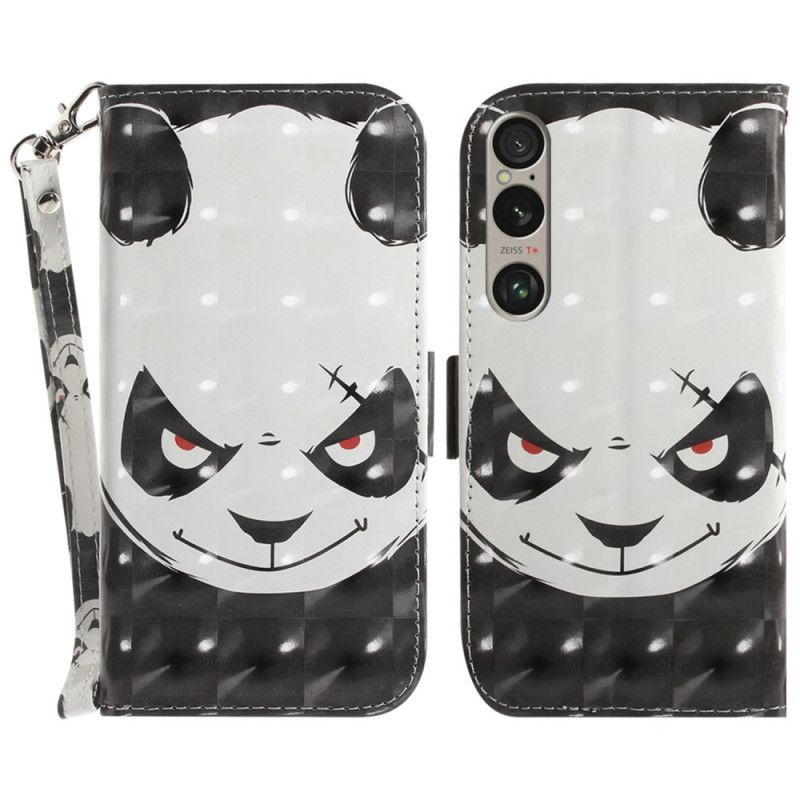 Flip Cover Sony Xperia 1 Vi Vred Panda Med Rem