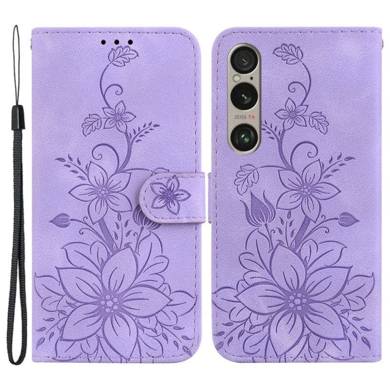 Flip Cover Til Sony Xperia 1 Vi Blomstermønster Med Rem