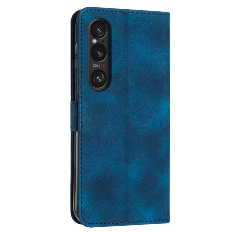 Læder Cover Sony Xperia 1 Vi Telefon Etui Trekantet Remmønster