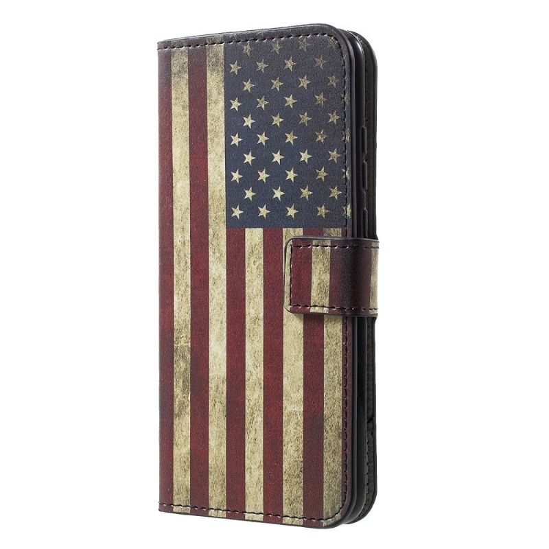 Case Honor 10 Lite Original Vintage American Flag Kortholder