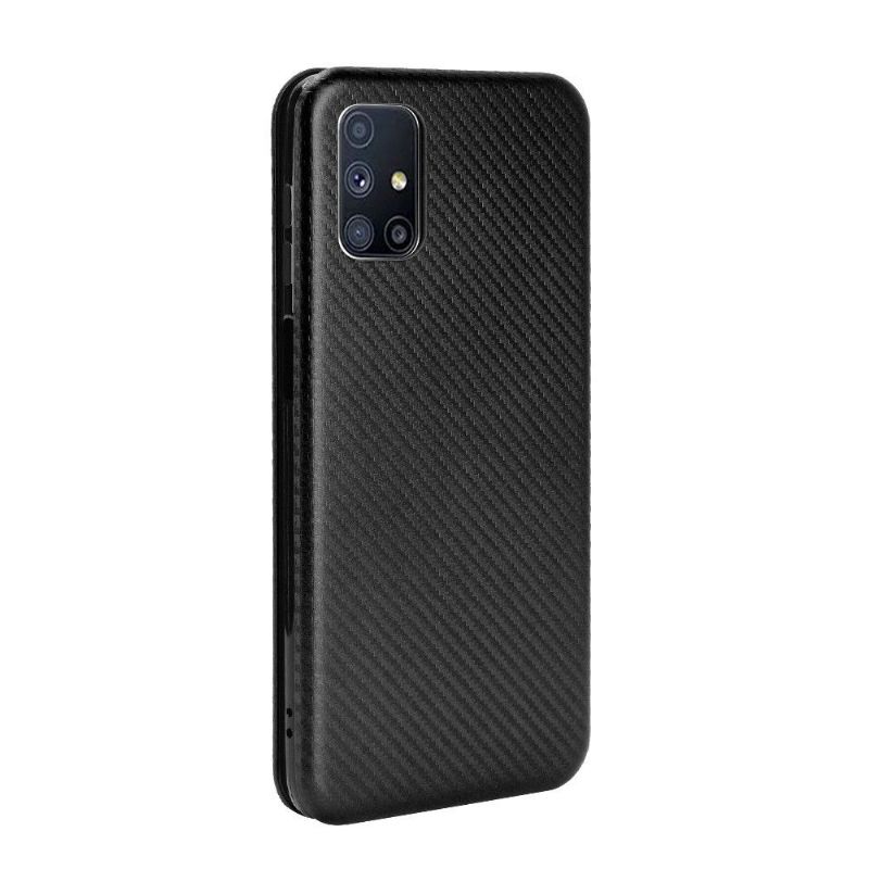 Flip Cover Samsung Galaxy M51 Carbon Fiber Style Imiteret Læder