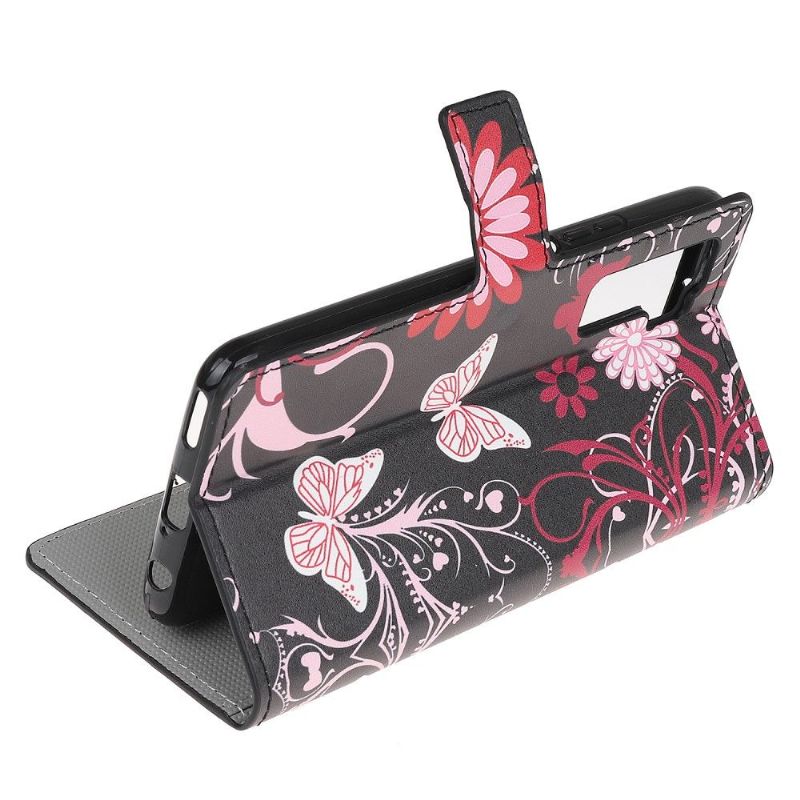 Etui Huawei P40 Lite 5G Sommerfugle Og Blomster