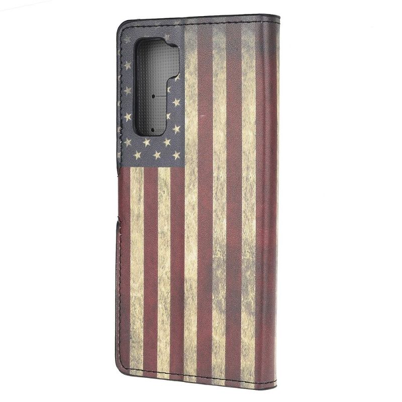 Flip Cover Huawei P40 Lite 5G Vintage Amerikansk Flag