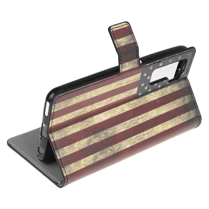 Flip Cover Huawei P40 Lite 5G Vintage Amerikansk Flag