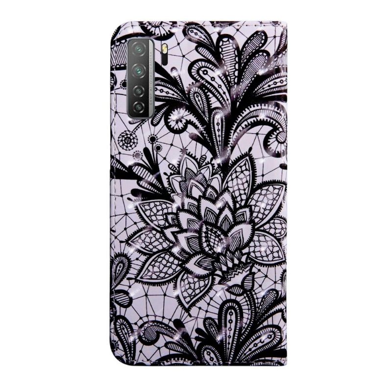 Læder Cover Huawei P40 Lite 5G Blondeblomst