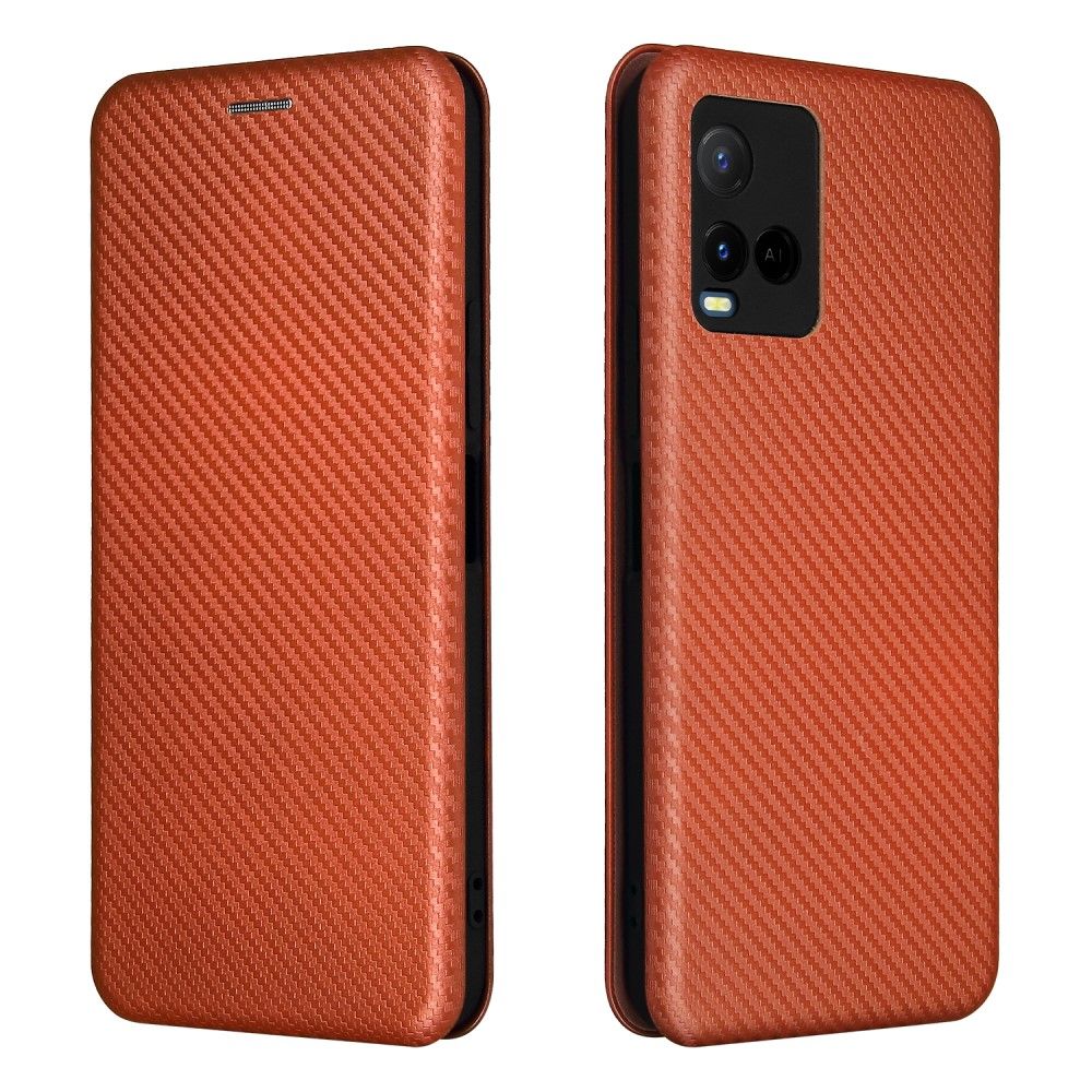 Flip Cover Vivo Y21 / Y21s / Y33s Anti-fald Carbon Fiber Læder