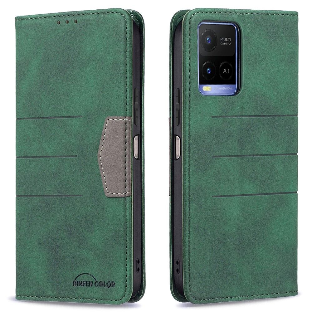 Flip Cover Vivo Y21 / Y21s / Y33s Anti-fald Læder Cover Binfen Color Flip Imiteret Læder