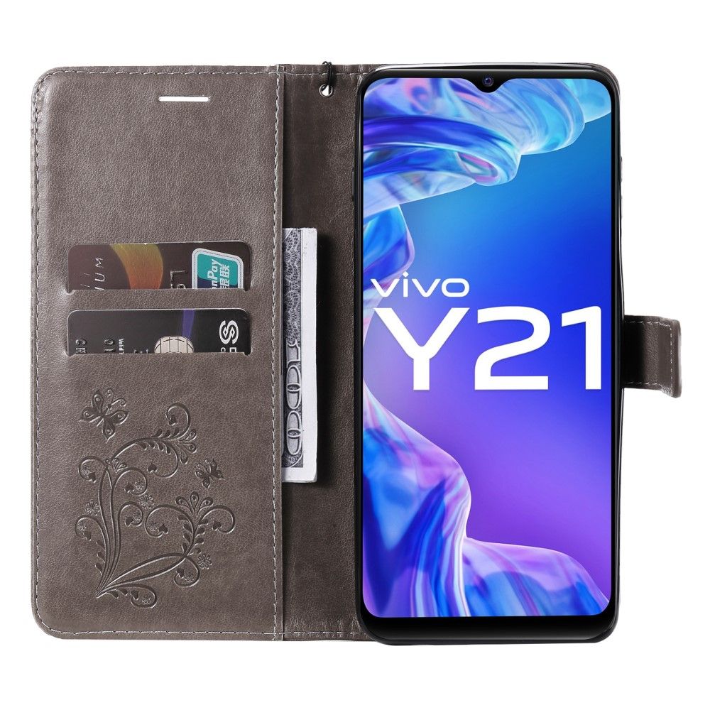 Flip Cover Vivo Y21 / Y21s / Y33s Anti-fald Supportfunktion Sommerfugle