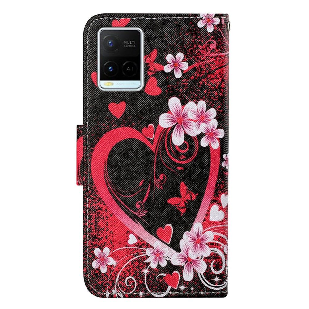 Flip Cover Vivo Y21 / Y21s / Y33s Blomsterhjerte