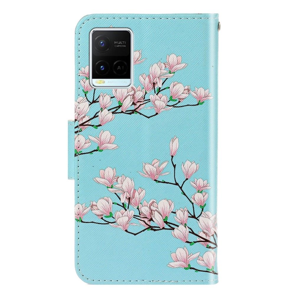 Flip Cover Vivo Y21 / Y21s / Y33s Hvide Blomster