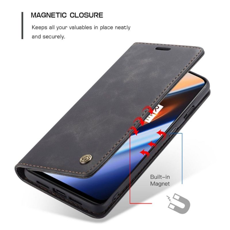 Case OnePlus 7 Premium Imiteret Læder