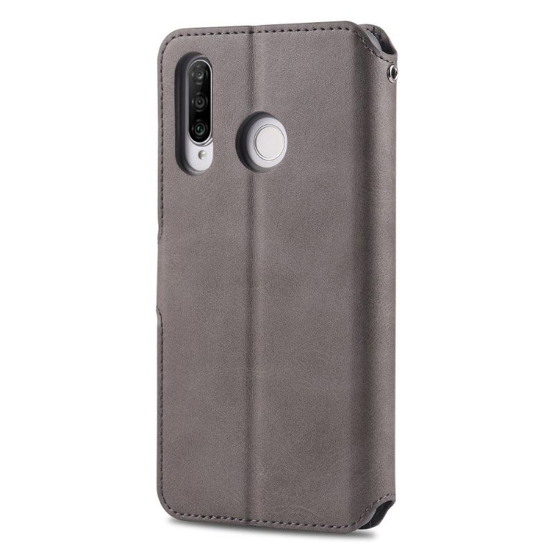 Etui Huawei P30 Lite Flip Cover Kortholder Folio I Imiteret Læder