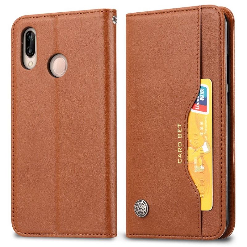 Flip Cover Huawei P30 Lite Hemming Stand Case Læder Kortholder