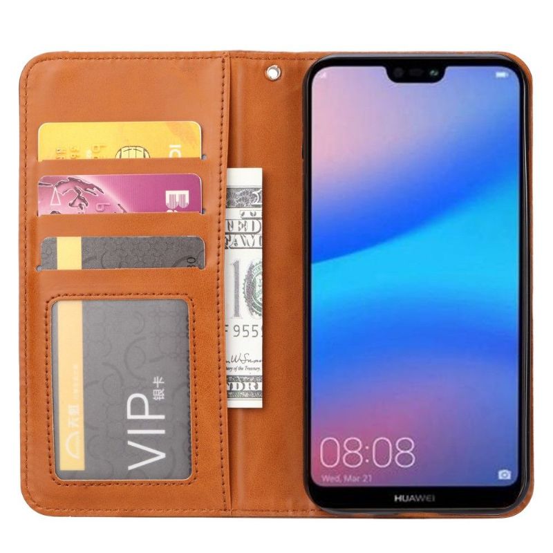 Flip Cover Huawei P30 Lite Hemming Stand Case Læder Kortholder