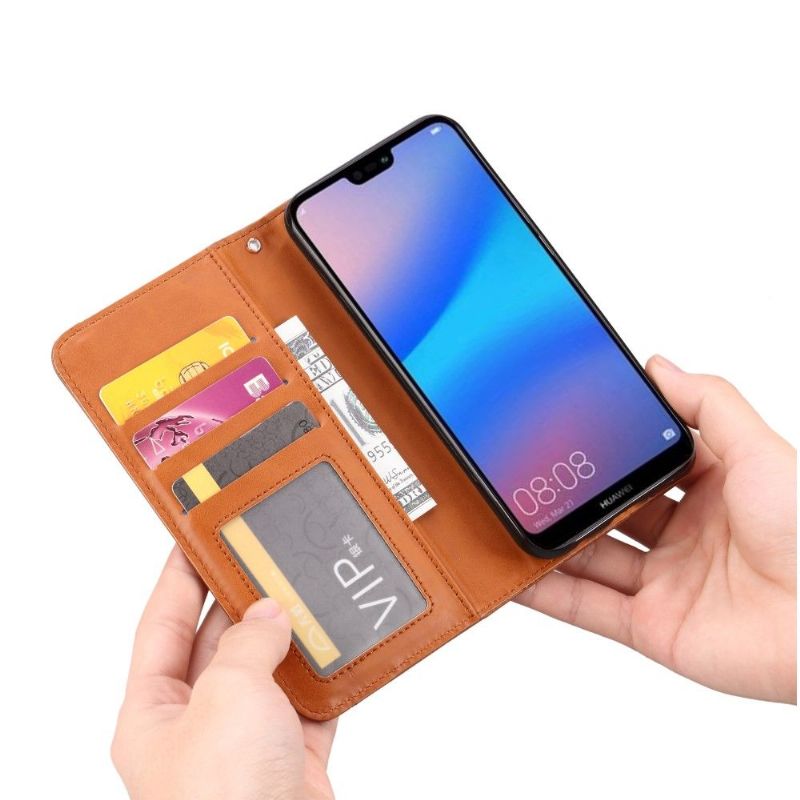 Flip Cover Huawei P30 Lite Hemming Stand Case Læder Kortholder