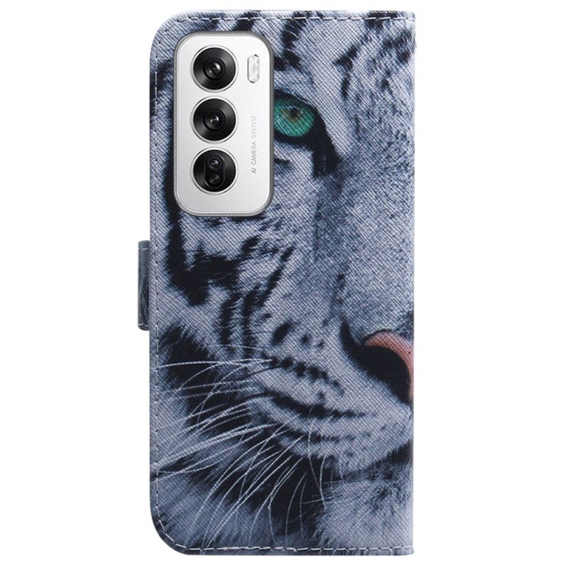 Flip Cover Oppo Reno 12 5g Hvid Tiger