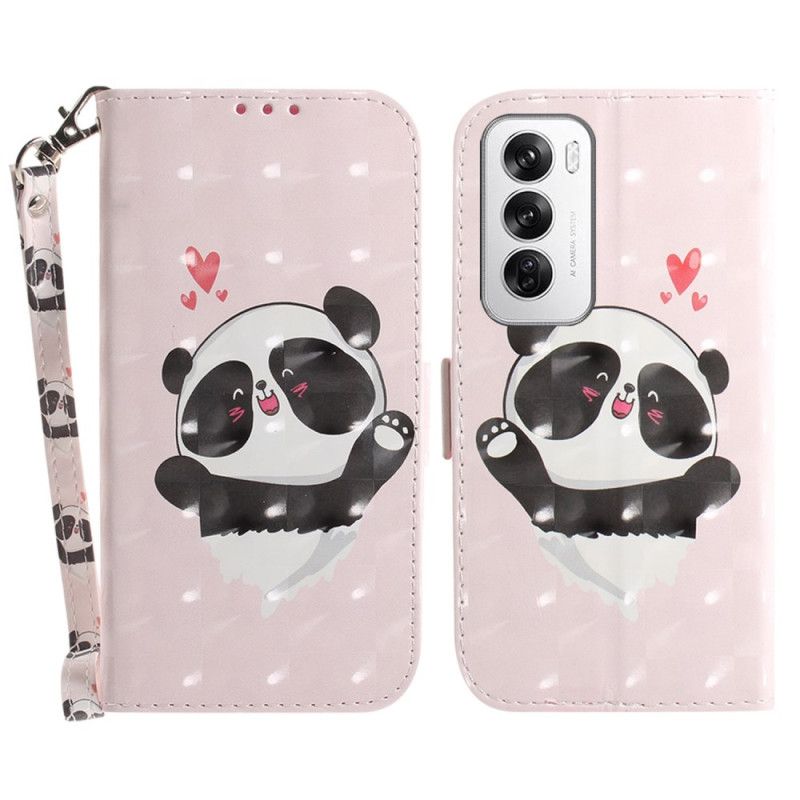 Flip Cover Oppo Reno 12 5g Panda Love Med Rem