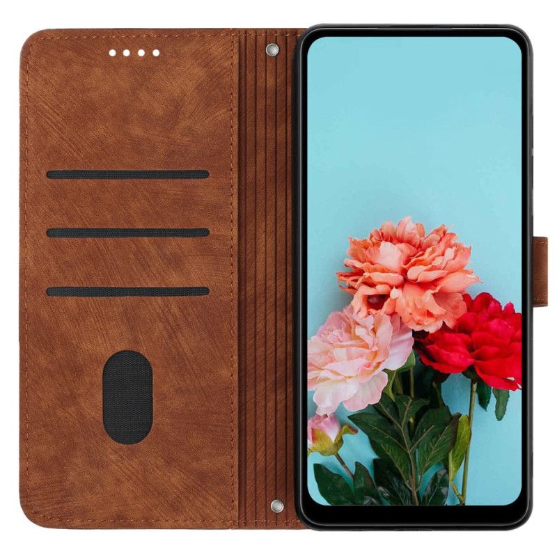 Flip Cover Oppo Reno 12 5g Stemplede Linjer