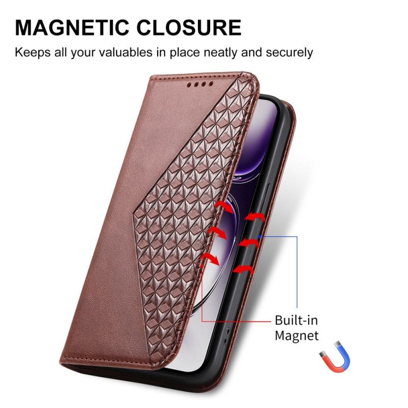 Læder Cover Oppo Reno 12 5g Telefon Etui Diamanttryk Med Rem