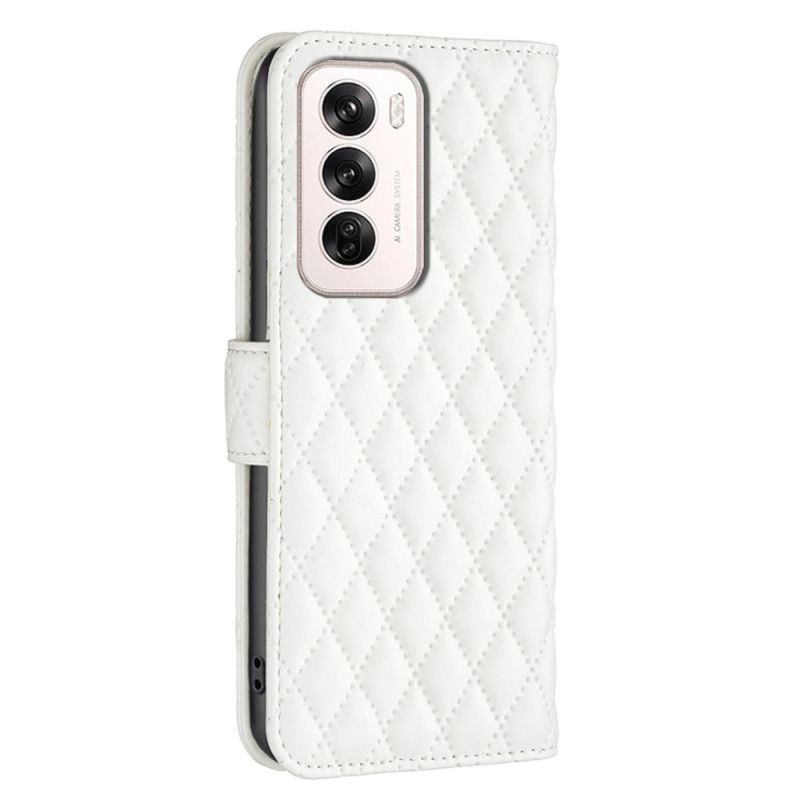 Læder Cover Oppo Reno 12 5g Telefon Etui Quiltet Binfen Farve