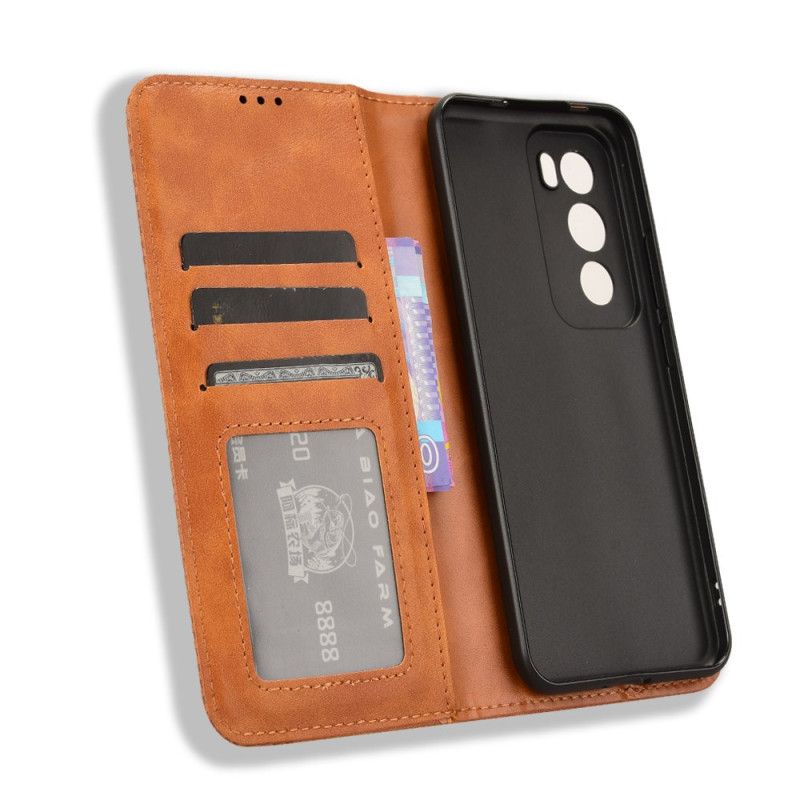 Læder Cover Oppo Reno 12 5g Telefon Etui Vintage Frise